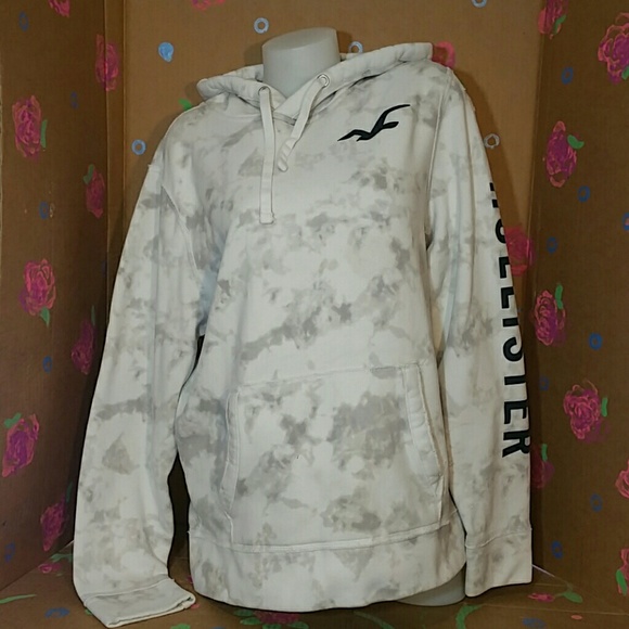 Hollister Tops - Hollister Gray White Tie Dye Sweatshirt XL